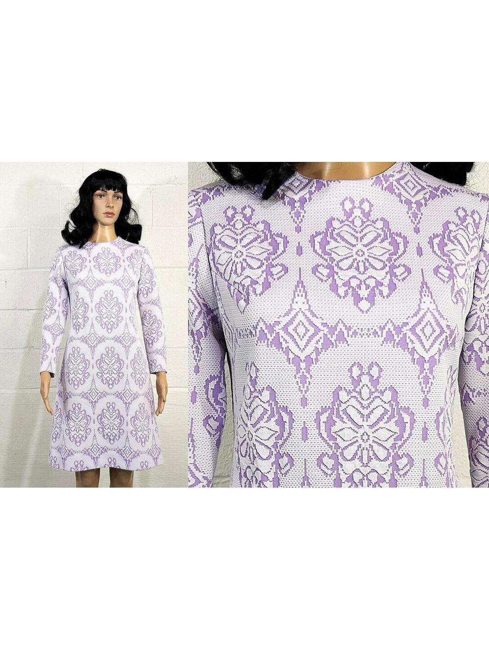 60s Pastel Purple A Line Dress Mod Party Wedding Guest
